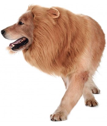 Dog Lion Mane Costume,Lion Mane Wig Costumes for Medium to Large Sized Dog with Ears & Tail