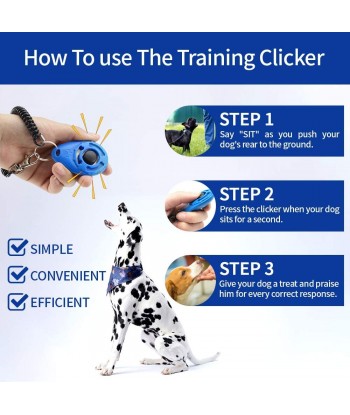 Dog Training Whistle with Clicker, Adjustable Pitch Ultrasonic Dog Training Kit