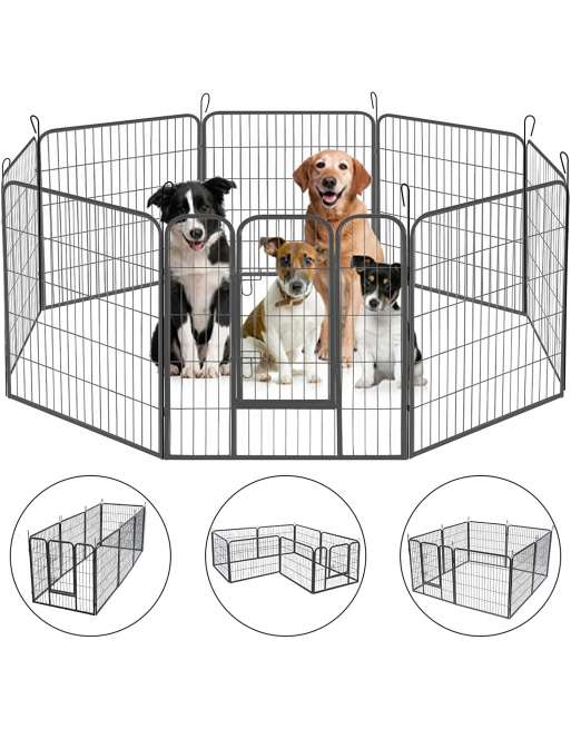Dog Playpen Puppy Playpen Dog Pen Indoor Outdoor Metal Pet Play Yard Fence Rabbit Bunny Enclosure