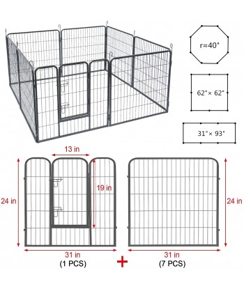 Dog Playpen Puppy Playpen Dog Pen Indoor Outdoor Metal Pet Play Yard Fence Rabbit Bunny Enclosure