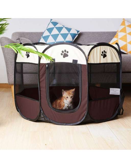 Portable Foldable Pet Playpen Dogs Cats Indoor/Outdoor Use Waterproof Scratch Resistant Pet Bed