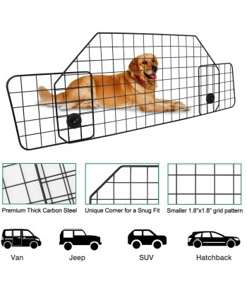 Dog Barrier for SUV's, Cars & Vehicles, Heavy-Duty - Adjustable Pet Barrier, Universal Fit