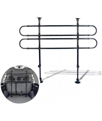 Zone Tech Universal Fit-Adjustable Sturdy-Heavy Duty- Portable -Sleek Shiny Black- Travel - Pet Safety Barrier