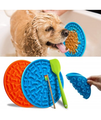 Silicone Dog Lick Mat Slow Feeder Dog Distraction Lick Pad with Suction Licking Buddy for Dogs Bathing, Grooming, Anxiety