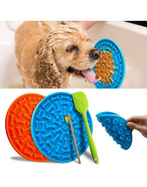 Silicone Dog Lick Mat Slow Feeder Dog Distraction Lick Pad with Suction Licking Buddy for Dogs Bathing, Grooming, Anxiety