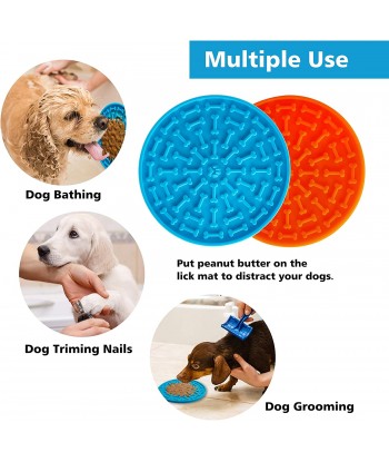 Silicone Dog Lick Mat Slow Feeder Dog Distraction Lick Pad with Suction Licking Buddy for Dogs Bathing, Grooming, Anxiety