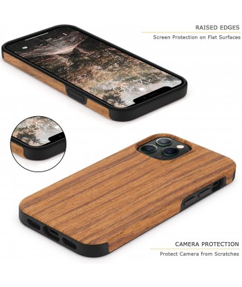 Compatible with iPhone 12 Pro Max Case Easy Grip with Wood Grain Design Slim Hybrid Case