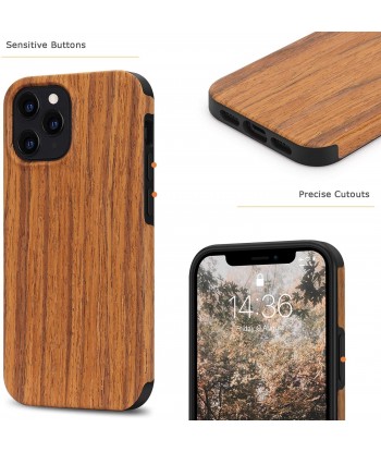 Compatible with iPhone 12 Pro Max Case Easy Grip with Wood Grain Design Slim Hybrid Case