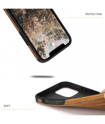 Compatible with iPhone 12 Pro Max Case Easy Grip with Wood Grain Design Slim Hybrid Case