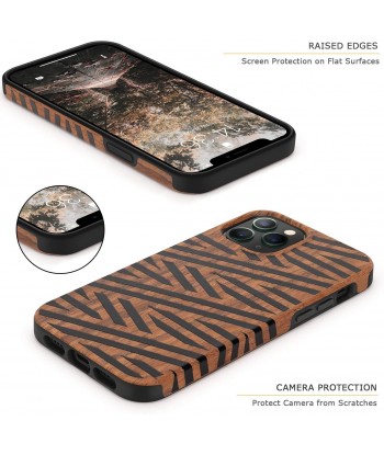 Compatible with iPhone 12 Pro Max Case Easy Grip with Wood Grain Design Slim Hybrid Case