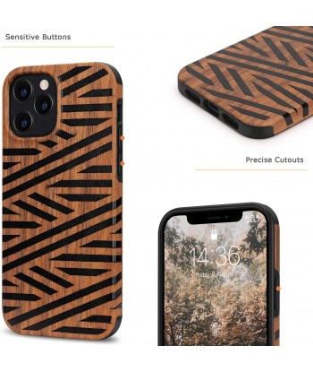 Compatible with iPhone 12 Pro Max Case Easy Grip with Wood Grain Design Slim Hybrid Case