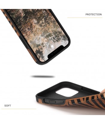 Compatible with iPhone 12 Pro Max Case Easy Grip with Wood Grain Design Slim Hybrid Case