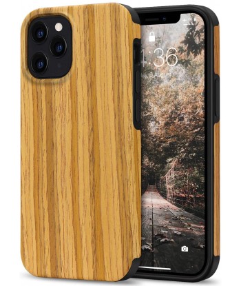Compatible with iPhone 12 Pro Max Case Easy Grip with Wood Grain Design Slim Hybrid Case