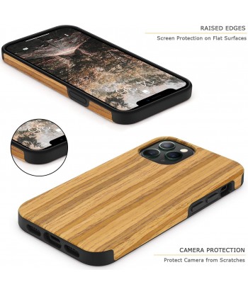 Compatible with iPhone 12 Pro Max Case Easy Grip with Wood Grain Design Slim Hybrid Case