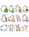 12pcs Christmas Cookie Cutters Set, Metal Biscuit Molds for Party Treat Decoration