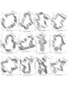12pcs Christmas Cookie Cutters Set, Metal Biscuit Molds for Party Treat Decoration