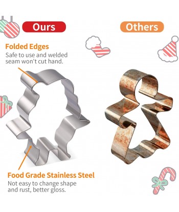 12pcs Christmas Cookie Cutters Set, Metal Biscuit Molds for Party Treat Decoration