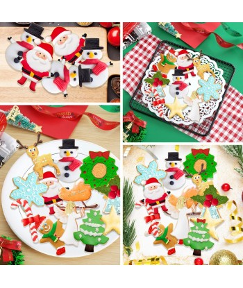 12pcs Christmas Cookie Cutters Set, Metal Biscuit Molds for Party Treat Decoration