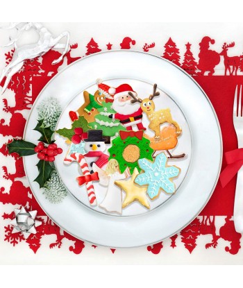 12pcs Christmas Cookie Cutters Set, Metal Biscuit Molds for Party Treat Decoration