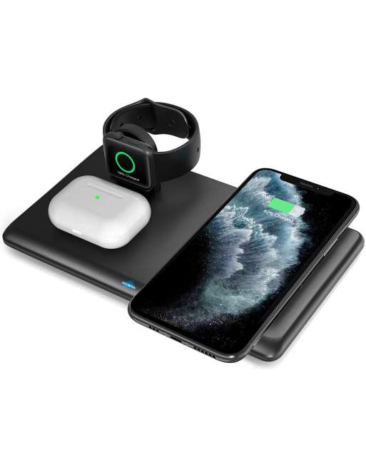 Wireless Charger, 3 in 1 Fast Qi Wireless Charging Station for AirPods,Wireless Charging Stand for iWatch/iPhone/Samsung
